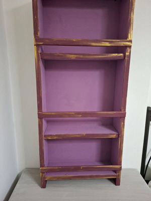 Handmade wall shelf like new with carved wood details