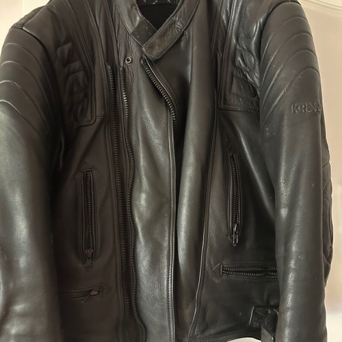 W. Krawehl Leather Motorcycle Jacket like new, size 54, black