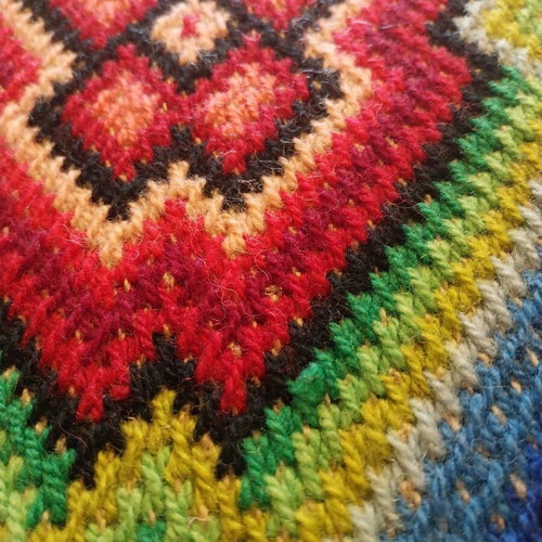 Handmade antique embroidered rug like new