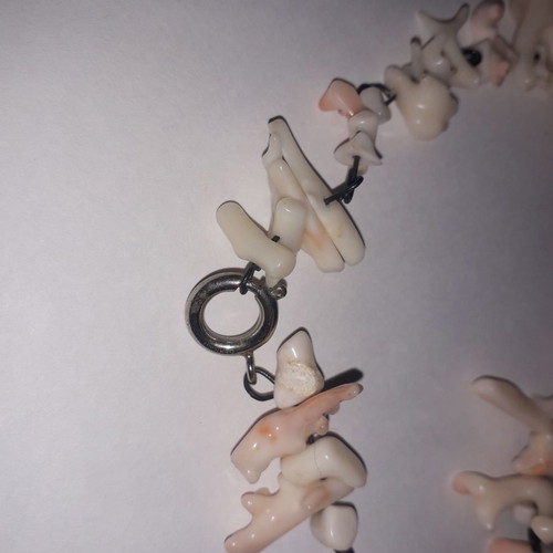 Vintage coral necklace used with silver