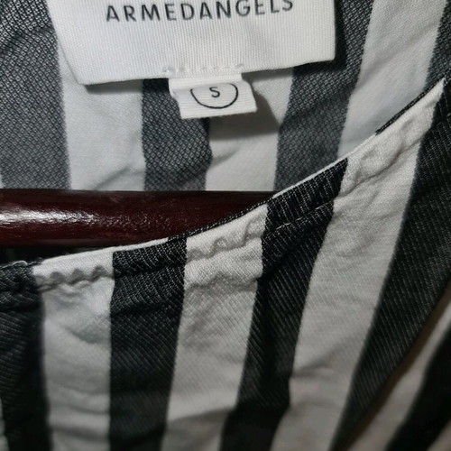 Armedangels shirt striped, 3/4 sleeve, Small, like new, black and white