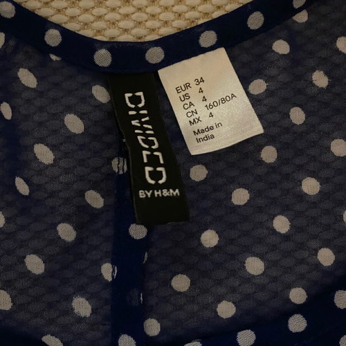 Blue polka dot summer dress H&M like new, size S
