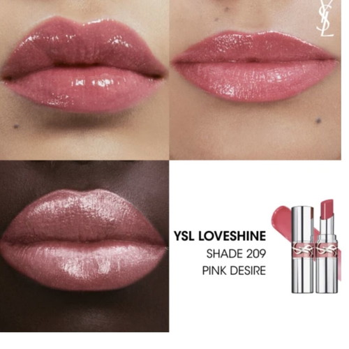 YSL Loveshine Wet Shine Lipstick used, 209 pink desire
