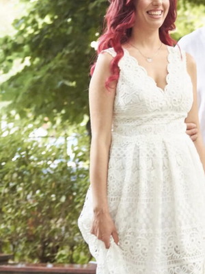 Boho wedding dress Tassos Mitropoulos size L, like new, white