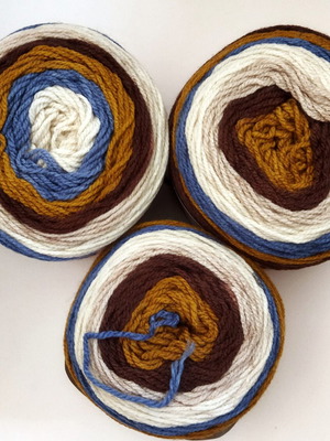 Kartopu Jersey knitting yarn new, multicolor set of 3