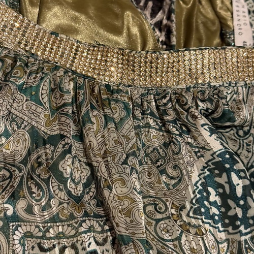 Evening dress green and gold, like new, size L