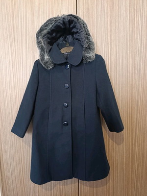 Energiers coat 110 cm, 5 years, blue with detachable hood