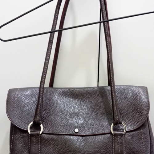 Lamarthe authentic leather shoulder bag, brown