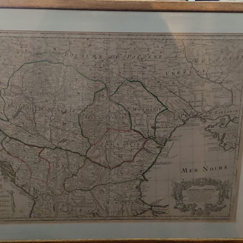 Engraving print with Europe map 1703 used