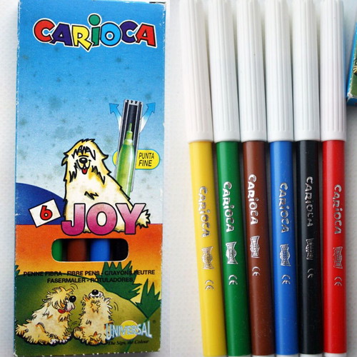 Carioca Joy 6 colored markers vintage 90's new