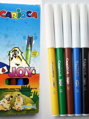 Carioca Joy 6 colored markers vintage 90's new