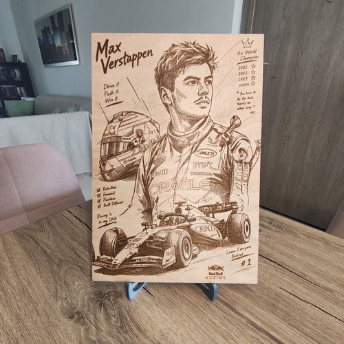 Red Bull Racing Max Verstappen wooden poster new