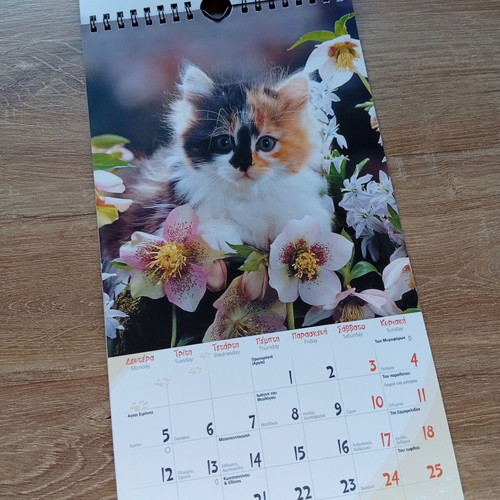 Calendar 2025 new, size 16.5x32 cm