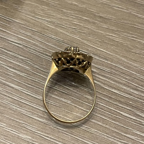 Ring 14K gold with semiprecious stones vintage used