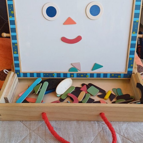 Wooden Magnetic Activity Board double-sided used