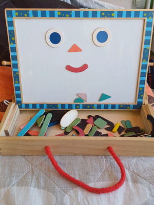 Wooden Magnetic Activity Board double-sided used
