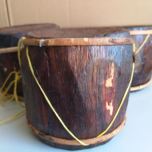 Decorative drums used, made from palm leaves