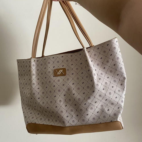 Verde Large Beige Monogram Tote Bag like new