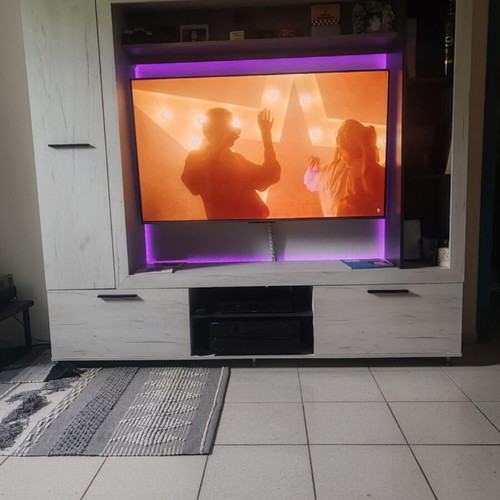 Fylliana Lorca White Oak Black TV Unit like new