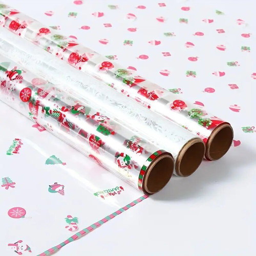 Wrapping cellophane with Christmas designs 10 meters new