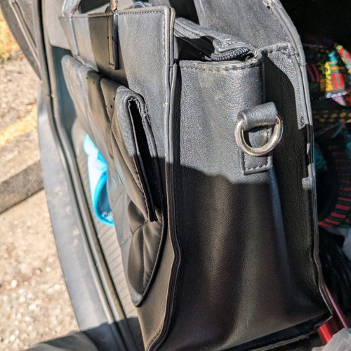 Women's handbag used, black, handles need replacement