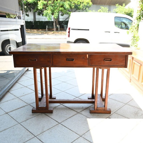 Art Deco entrance furniture used, solid walnut wood, 1950s