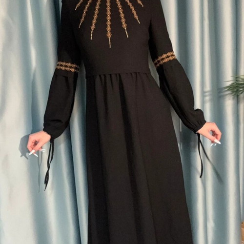 Dress with embroidery like new, black, sizes XS and S