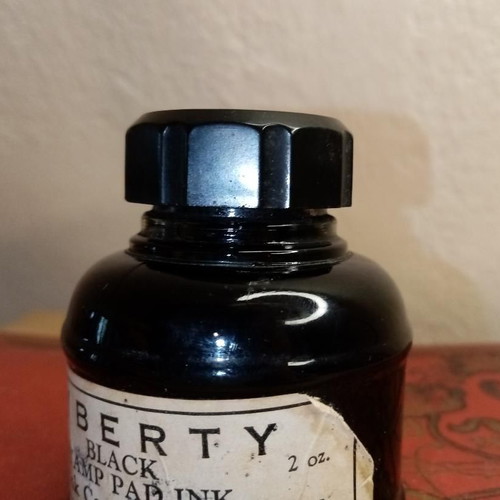 Vintage Liberty Stamp Pad Ink used, full, 1930