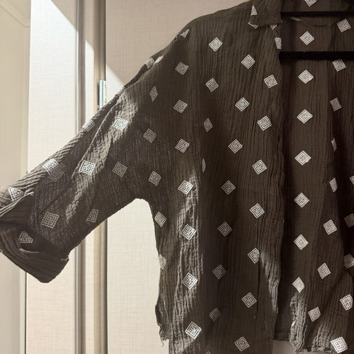 Zara shirt, green, size S / 36 / 8, linen-like