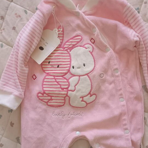 Baby romper new, pink, 6-9 months