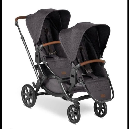 Zoom Twin Stroller like new with large wheels and storage