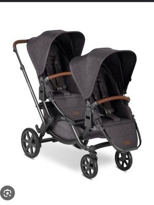 Zoom Twin Stroller like new with large wheels and storage