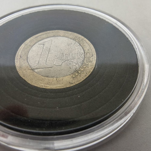 1 Euro coin used, rare collector's item 2002 with mint defects