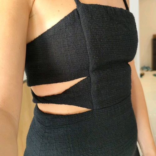 Zara midi dress new, black, with cutouts for autumn and spring