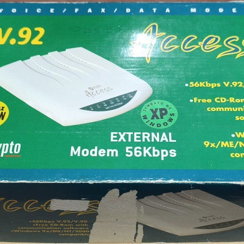 Crypto v.92 Access 56k dial-up modem and Crypto F201 ADSL USB modem used