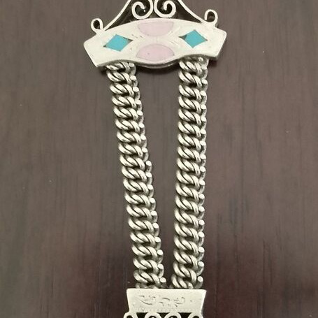 Pocket watch stand and fob used, set