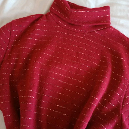 Striped turtleneck with glitter, size S, like new