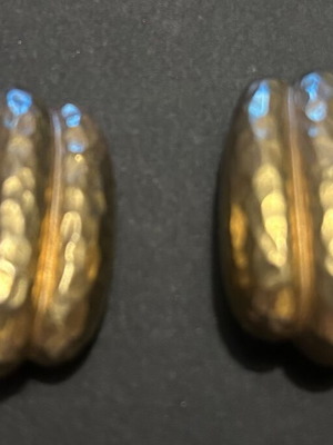 Earrings with clips vintage 80s, like new, matte gold color