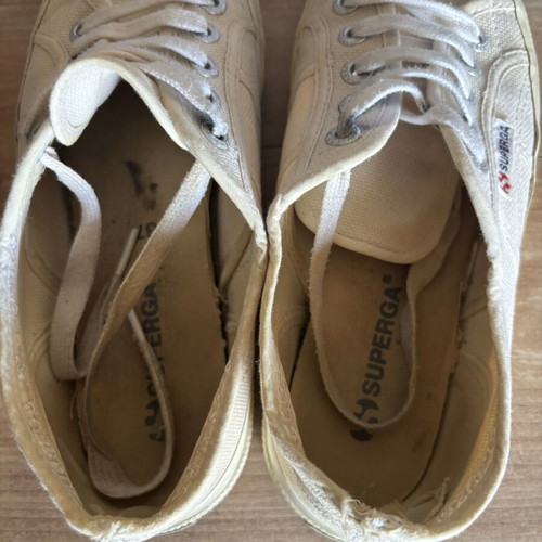 Superga sneakers used, beige, size 37