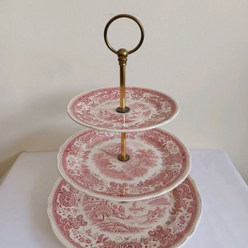 Burgenland three-tier serving platter used, porcelain