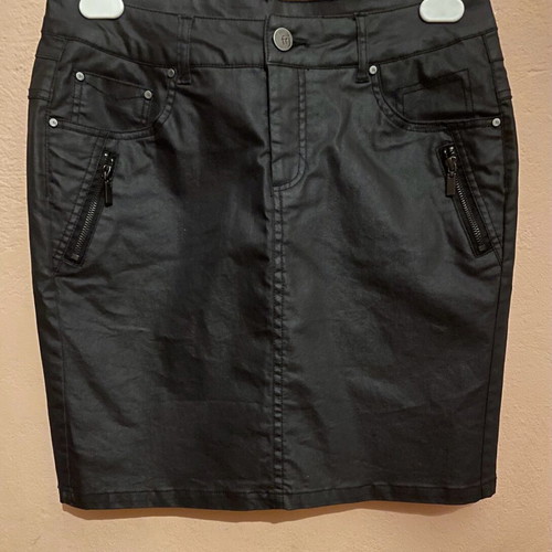 Fransa jeans skirt new, black, shiny, size M