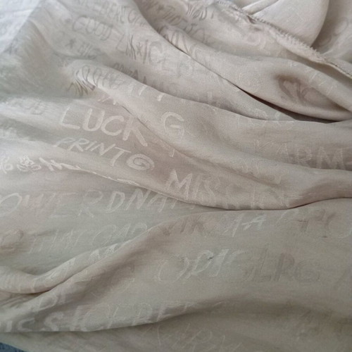 Fendi silk scarf like new, gray and gold, 160x60 cm