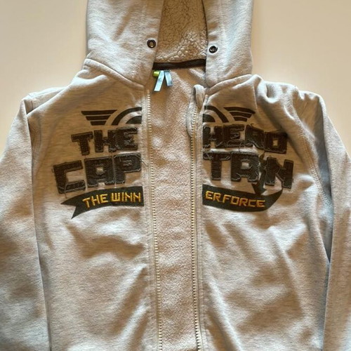 Orchestra grey jacket with fur hood size 10