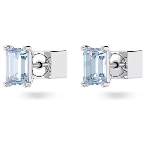 Swarovski earrings new with blue octagonal stones