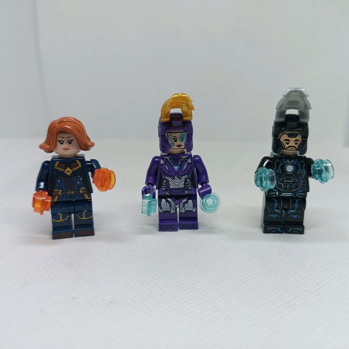 Lego set 3 Avengers figures captain marvel and iron man like new