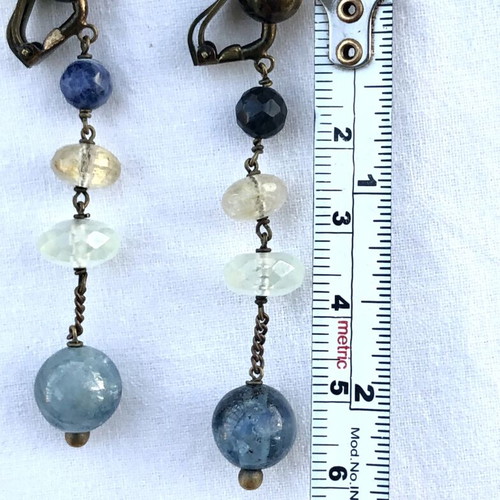 Donatella Pellini Vintage Earrings with Semi-Precious Stones like new