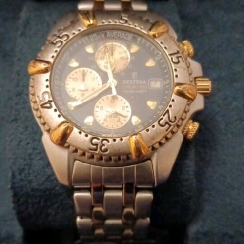 Festina men's watch used 30mm gold and silver