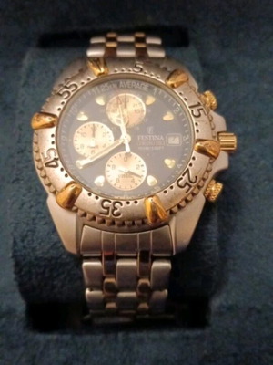 Festina men's watch used 30mm gold and silver
