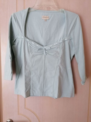 Karen Millen blue cotton stretch blouse, size L