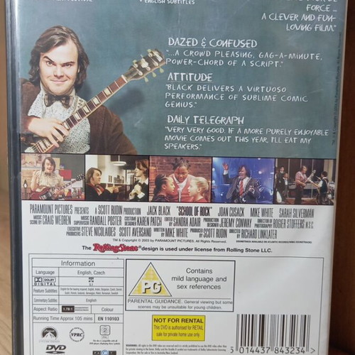 School of Rock DVD like new, English subtitles